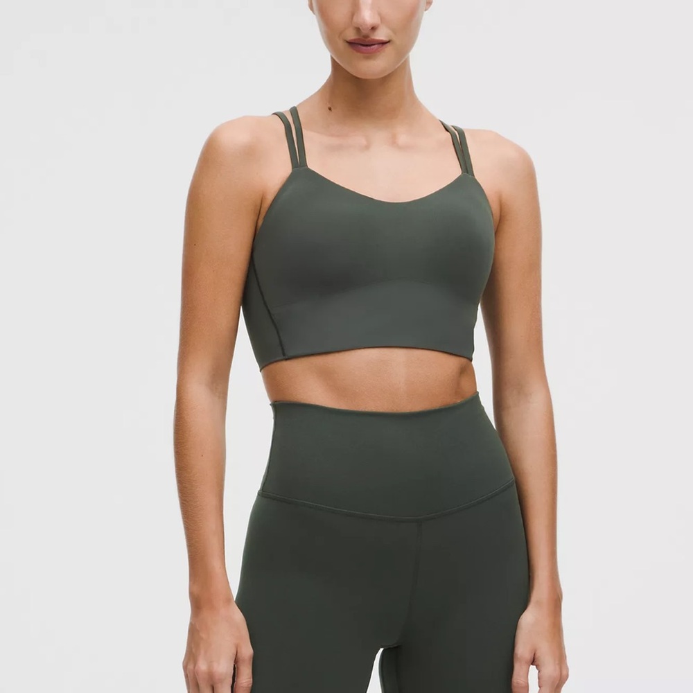 Lululemon Like a Cloud Longline Bra, B/C Cup, Rainforest Green, Size 10